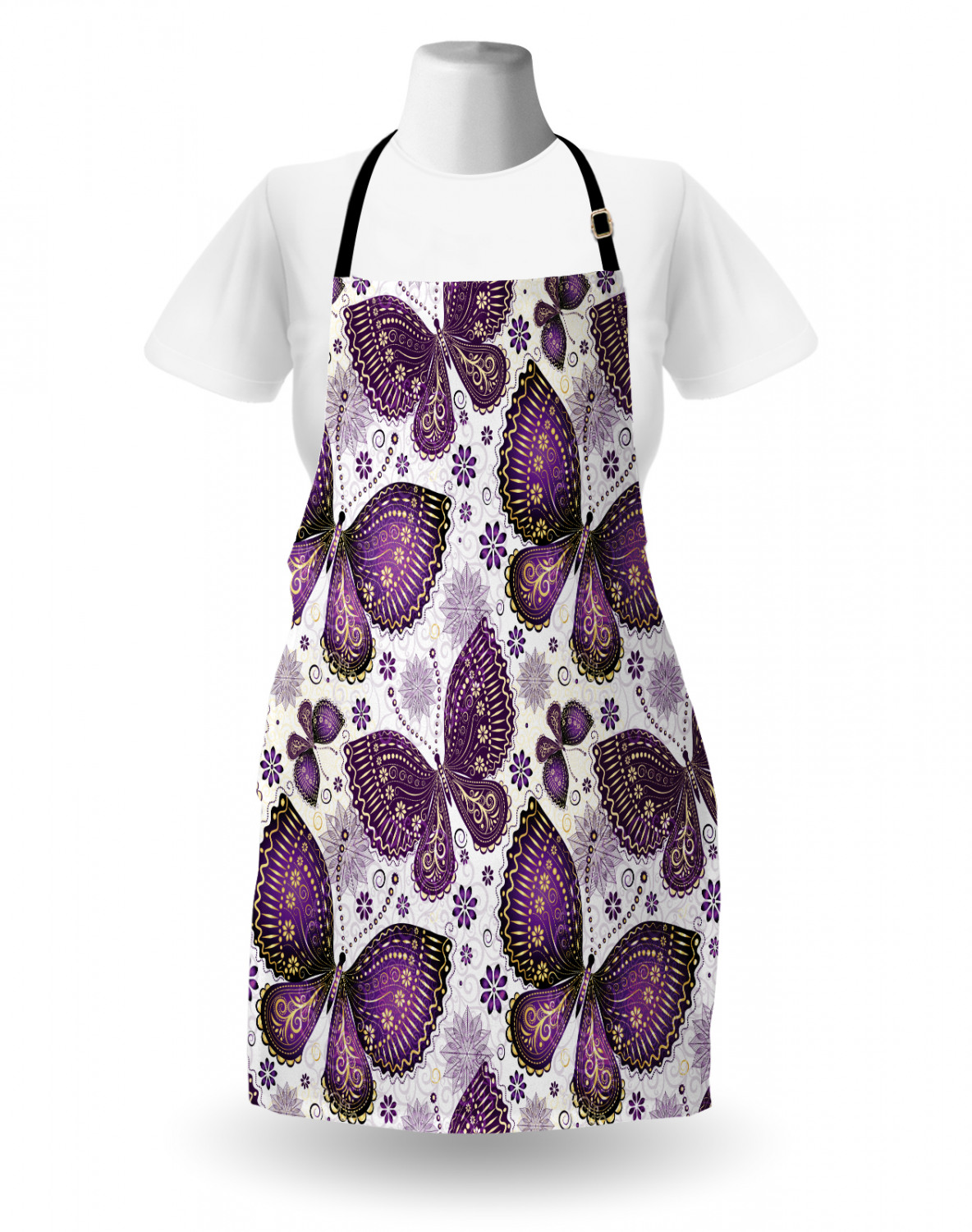 Ambesonne Apron Kitchen Bib with Adjustable Strap for Cooking