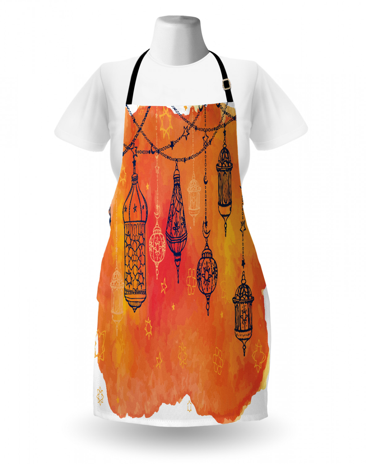 Ambesonne Apron Kitchen Bib with Adjustable Strap for Cooking