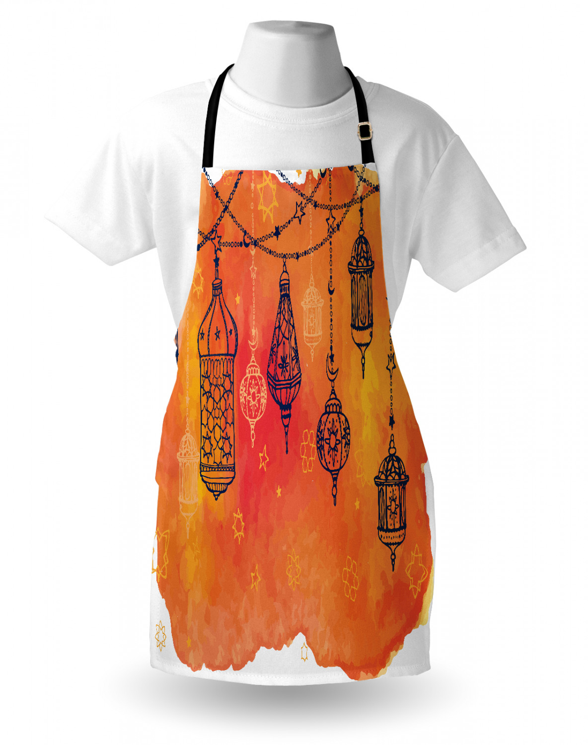 Ambesonne Apron Kitchen Bib with Adjustable Strap for Cooking