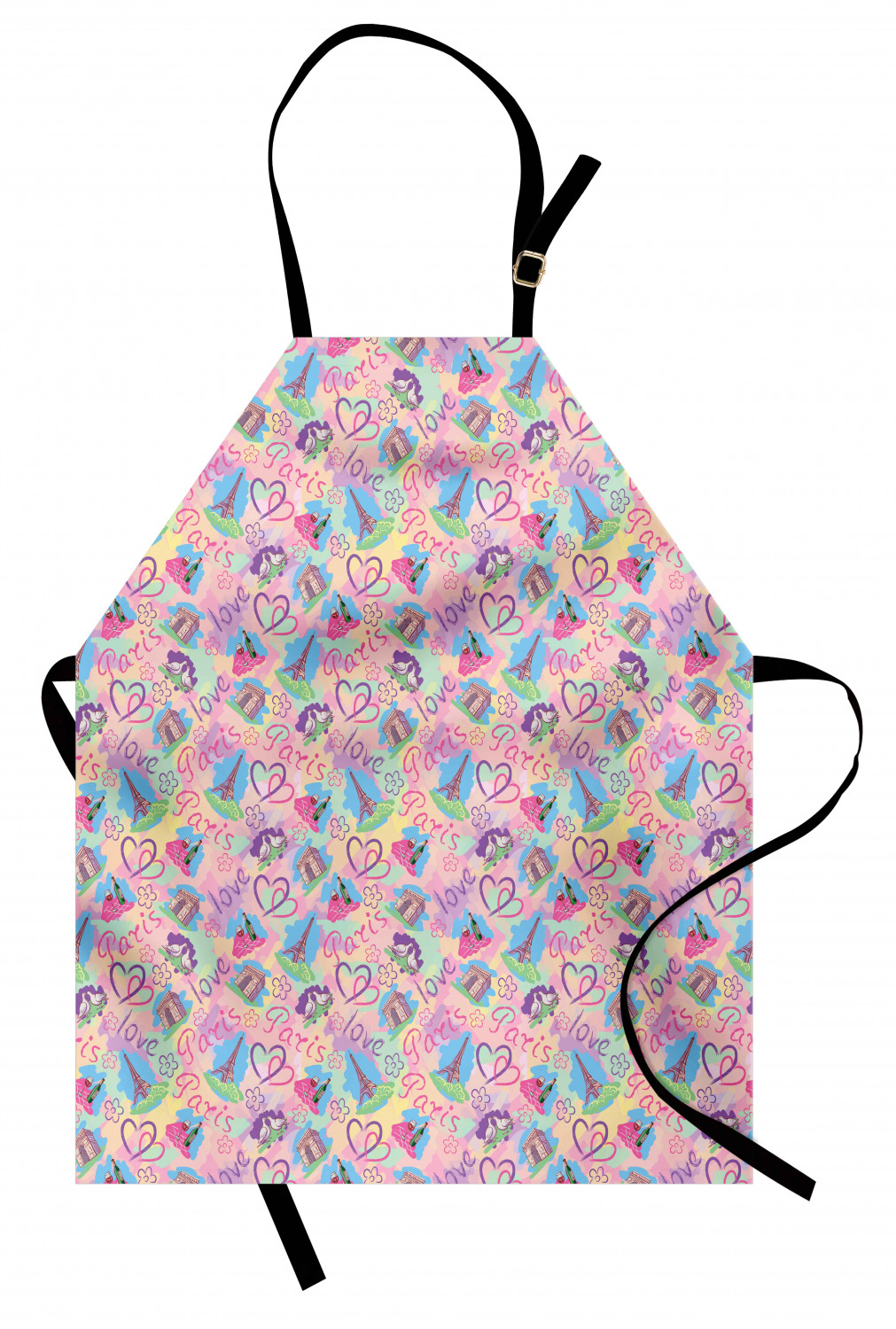 Ambesonne Pinkish Apron Unisex Kitchen Bib with Adjustable Neck Cooking Baking