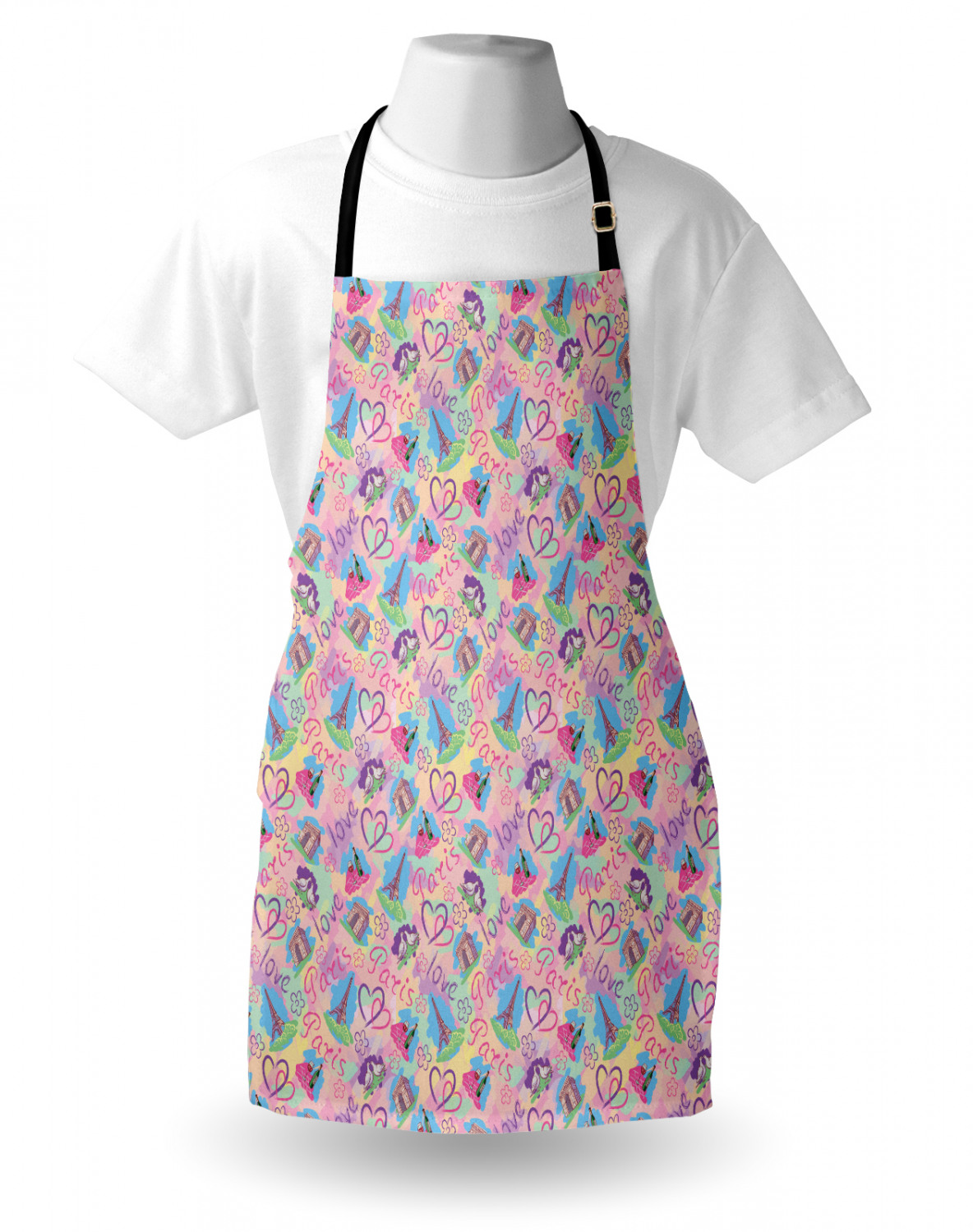 Ambesonne Pinkish Apron Unisex Kitchen Bib with Adjustable Neck Cooking Baking