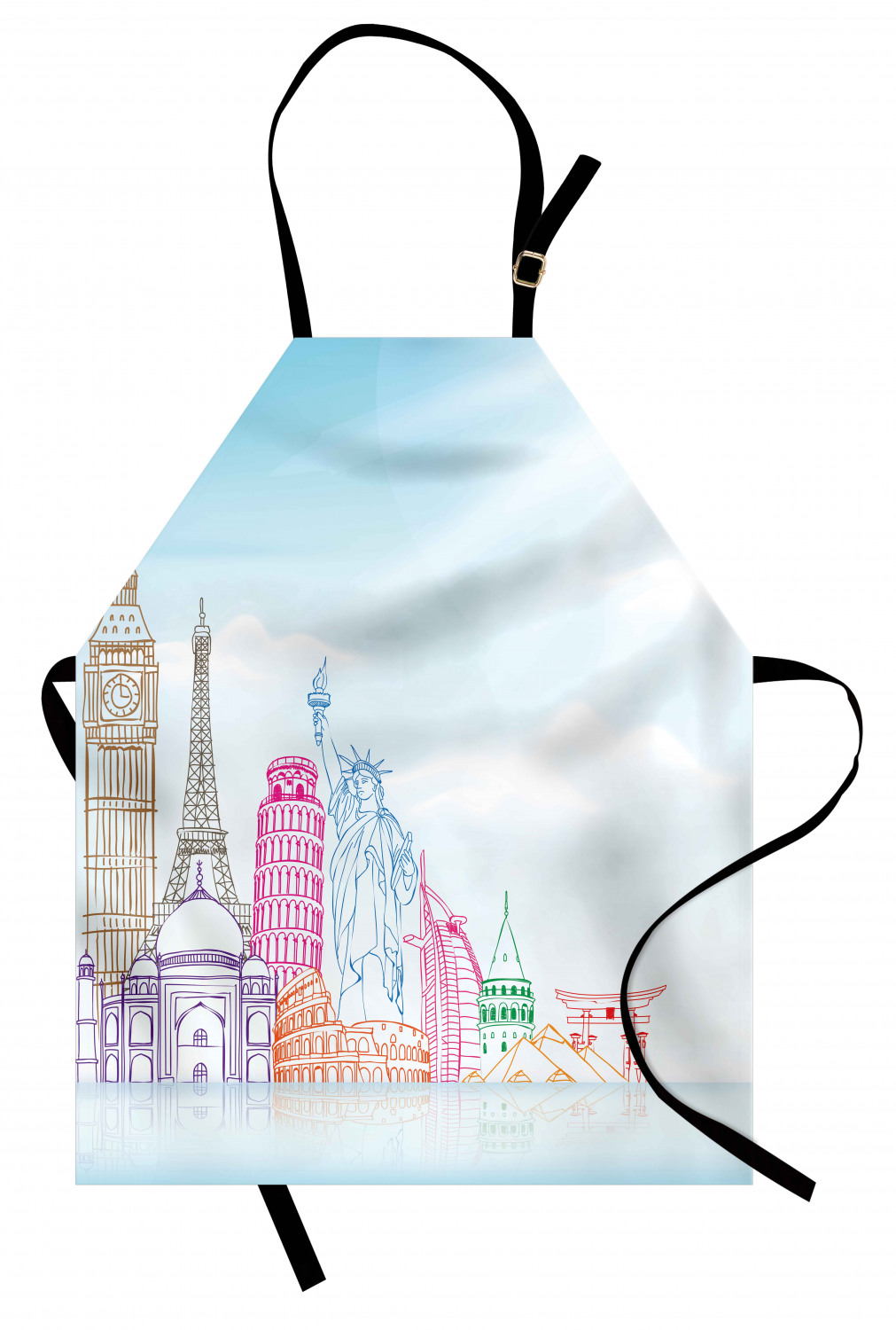 Ambesonne Apron Kitchen Bib with Adjustable Strap for Cooking