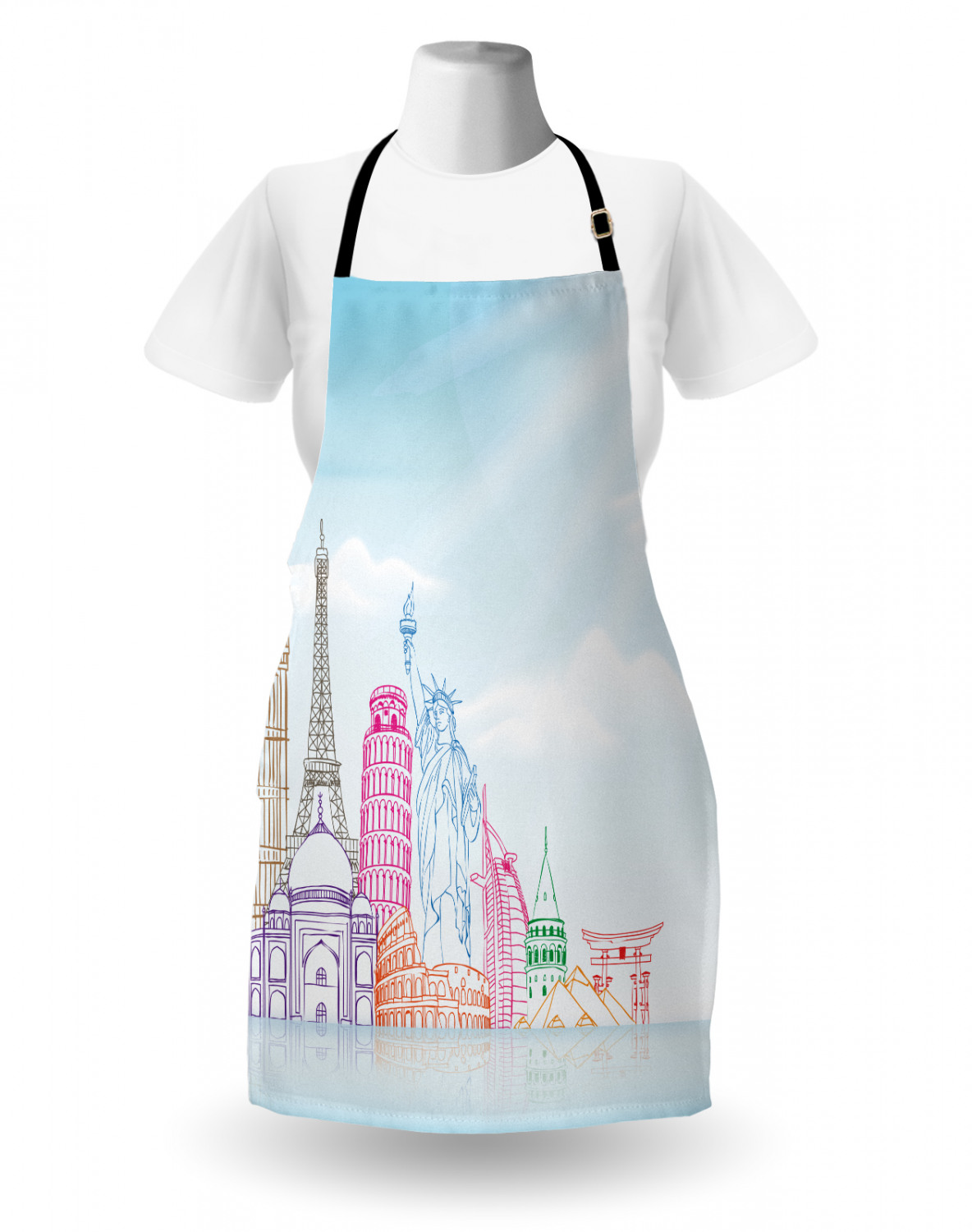 Ambesonne Apron Kitchen Bib with Adjustable Strap for Cooking