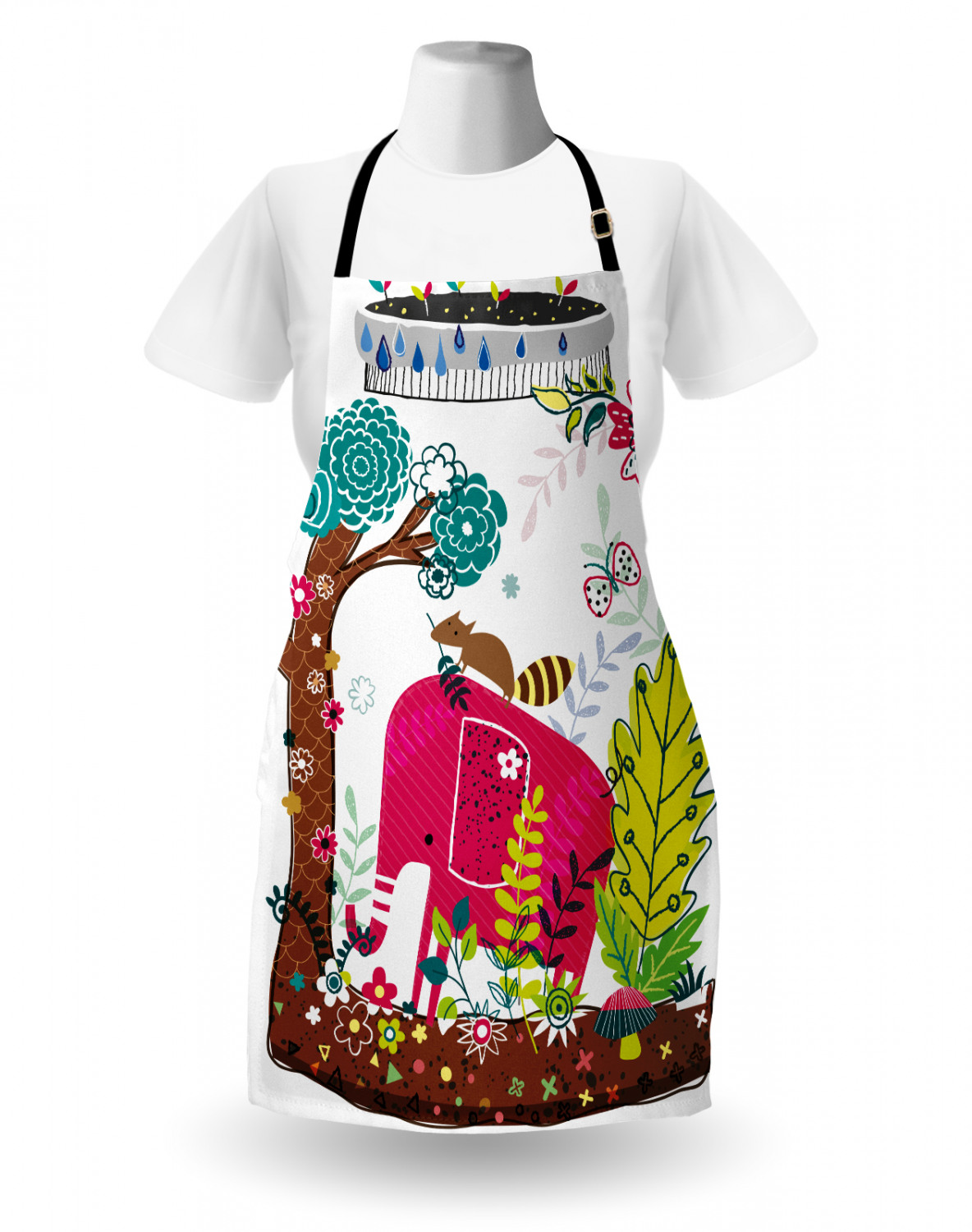 Animals Apron Unisex Kitchen Bib with Adjustable Neck Cooking Baking