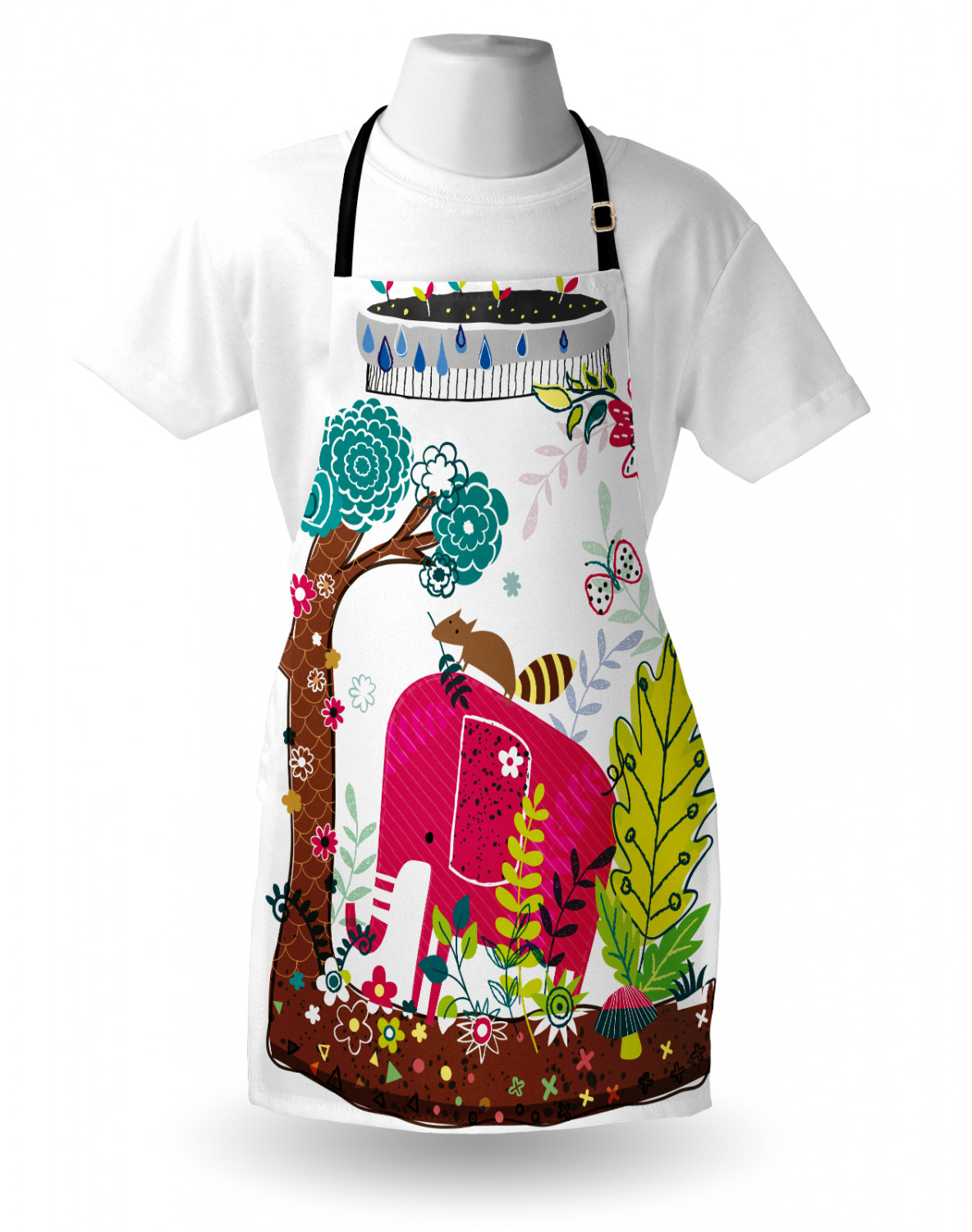 Animals Apron Unisex Kitchen Bib with Adjustable Neck Cooking Baking