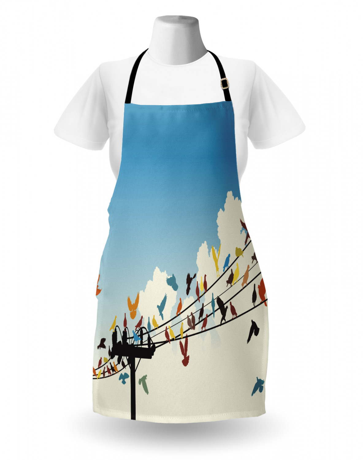 Animals Apron Unisex Kitchen Bib with Adjustable Neck Cooking Baking