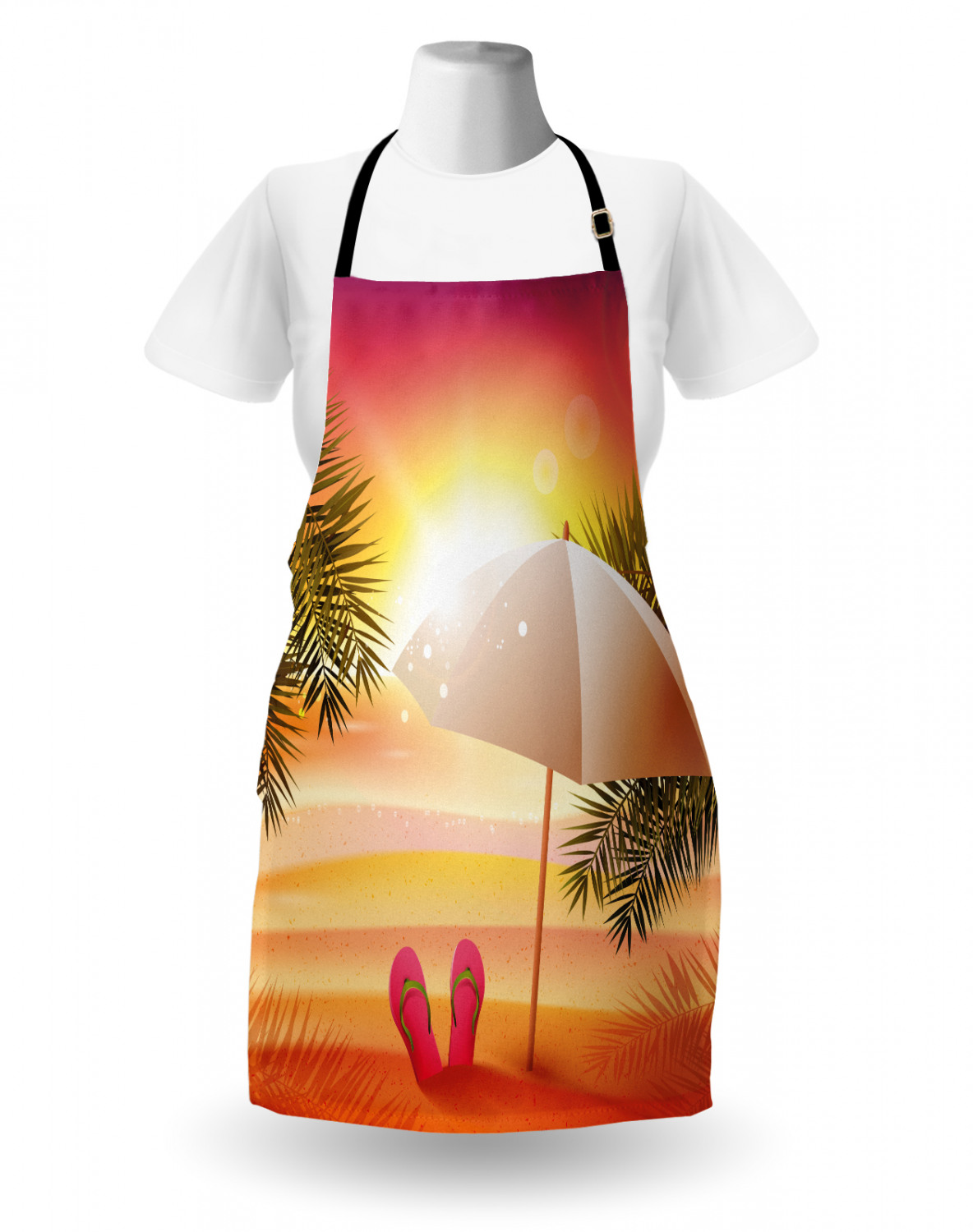 Ambesonne Apron Kitchen Bib with Adjustable Strap for Cooking