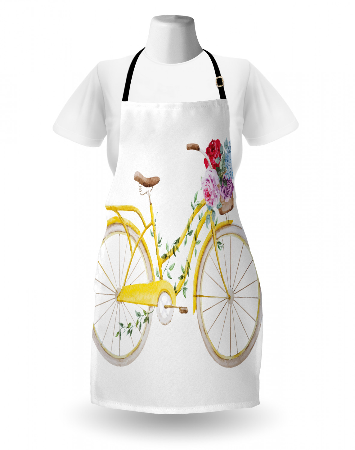 Ambesonne Apron Kitchen Bib with Adjustable Strap for Cooking