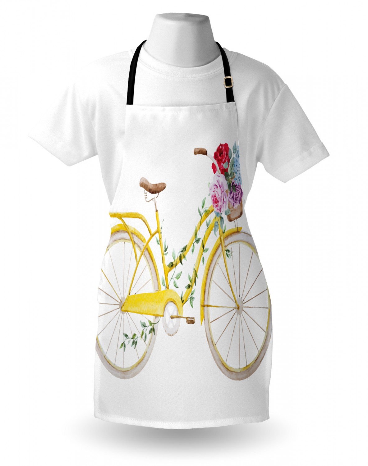 Ambesonne Apron Kitchen Bib with Adjustable Strap for Cooking