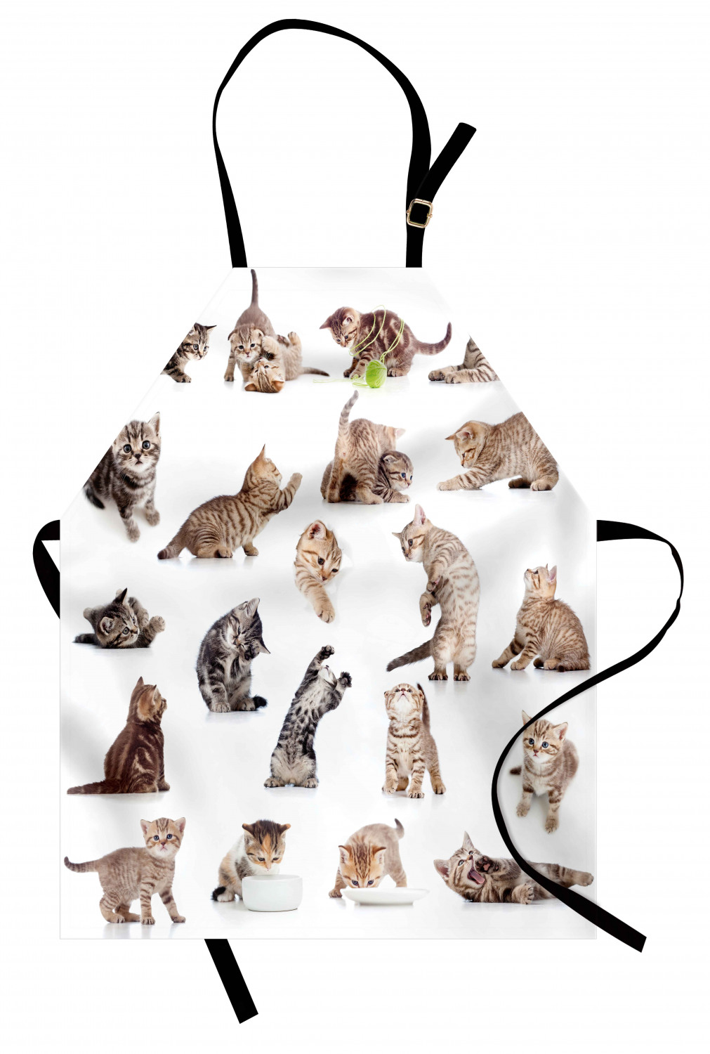 Ambesonne Cat Apron Unisex Kitchen Bib with Adjustable Neck Cooking Baking