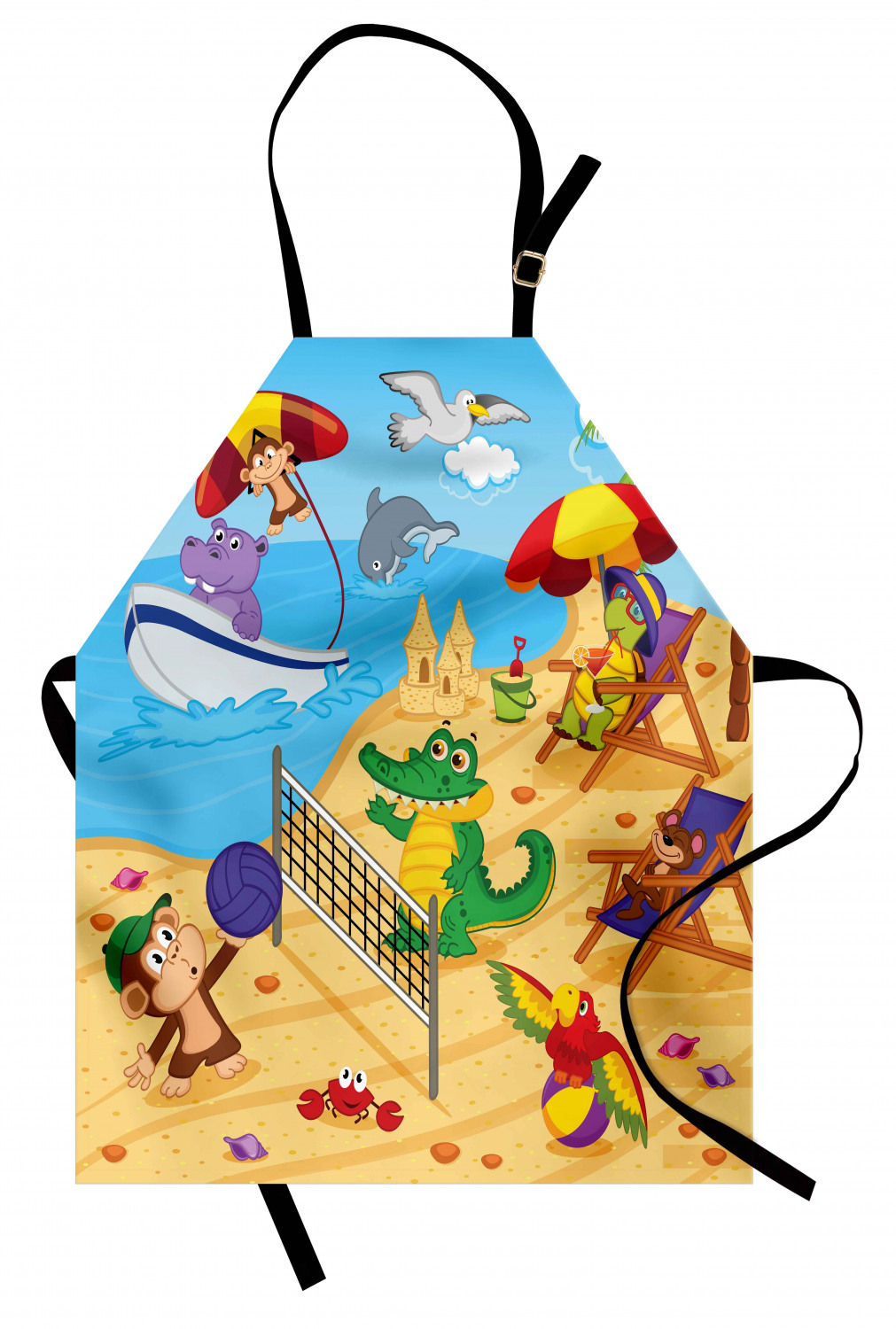 Animals Apron Unisex Kitchen Bib with Adjustable Neck Cooking Baking