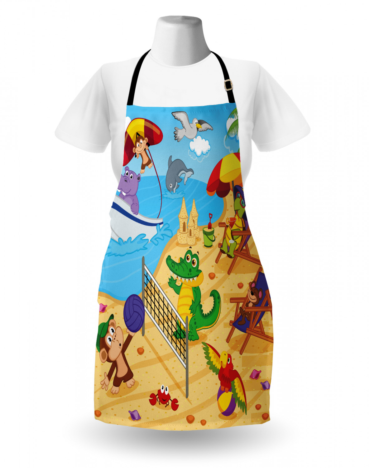 Animals Apron Unisex Kitchen Bib with Adjustable Neck Cooking Baking