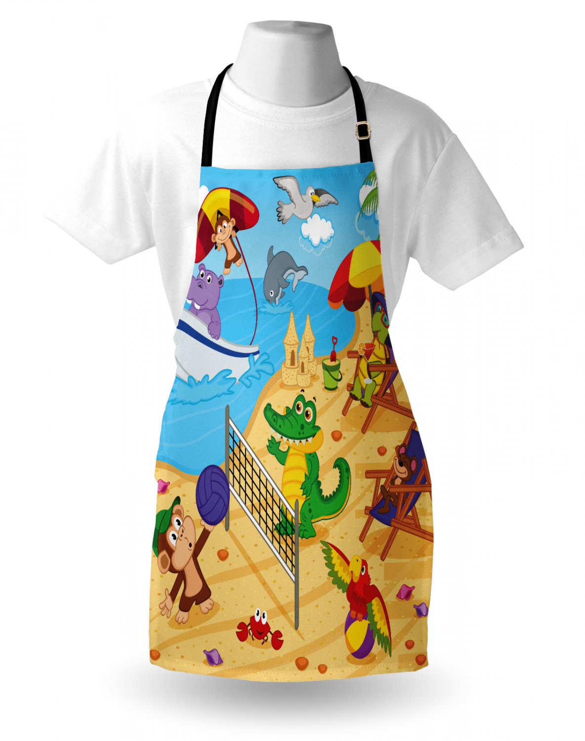 Animals Apron Unisex Kitchen Bib with Adjustable Neck Cooking Baking