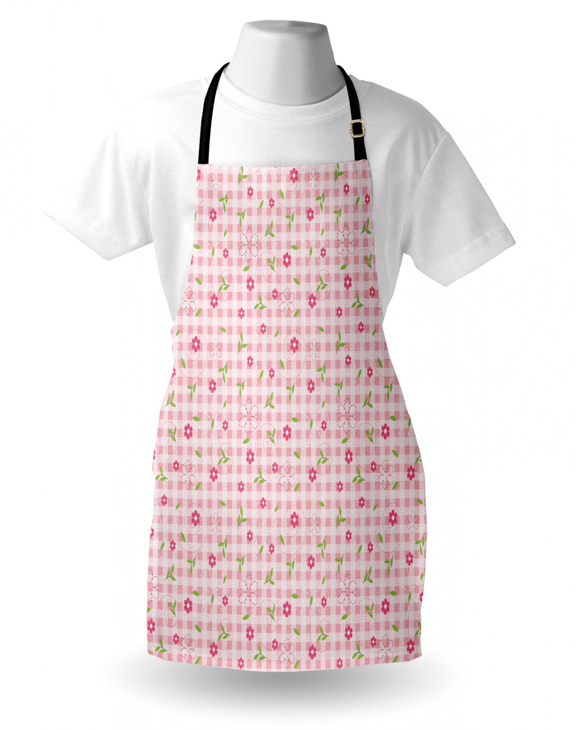 Ambesonne Pinkish Apron Unisex Kitchen Bib with Adjustable Neck Cooking Baking