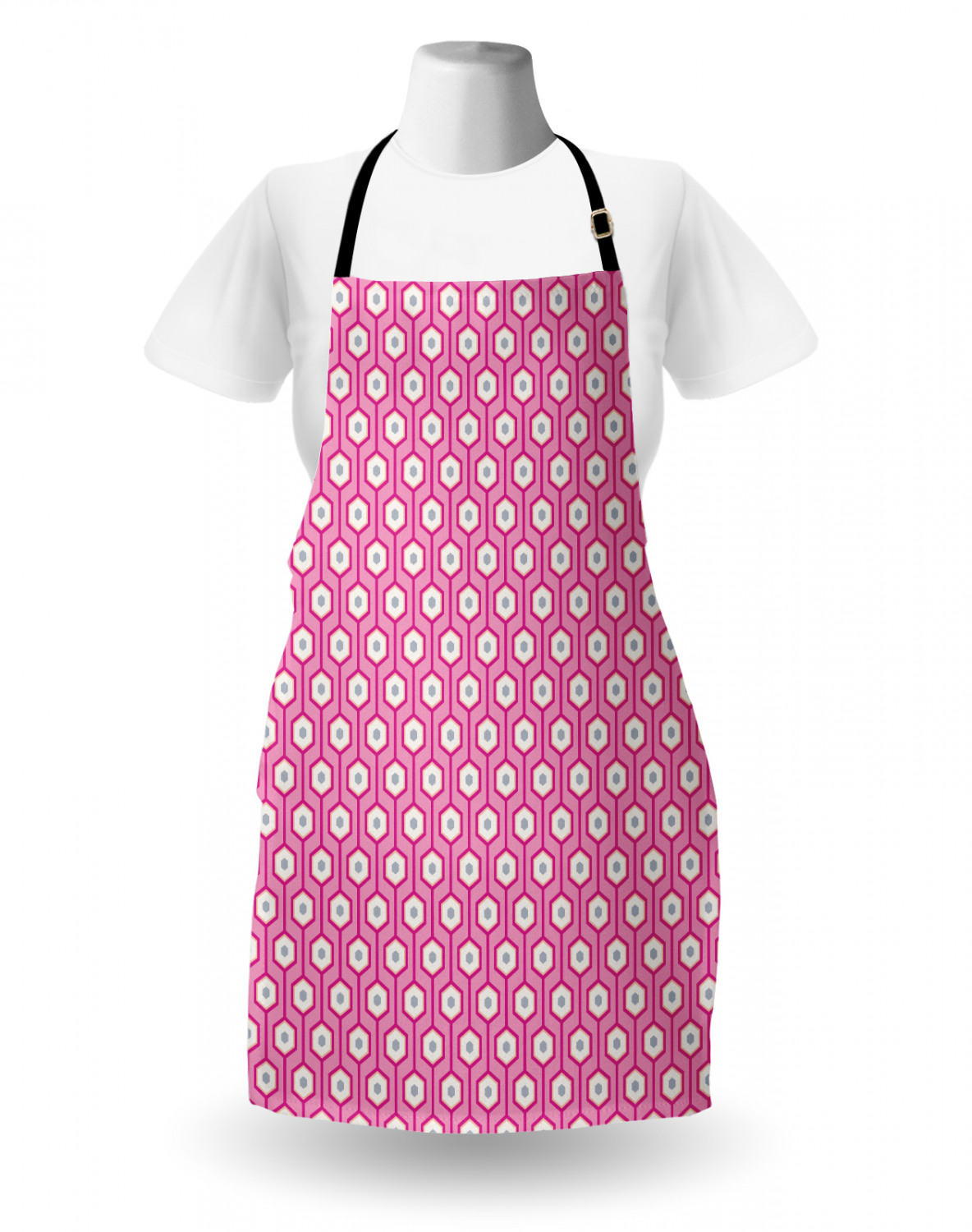 Ambesonne Pinkish Apron Unisex Kitchen Bib with Adjustable Neck Cooking Baking