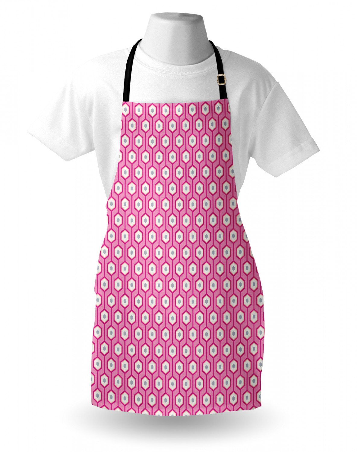 Ambesonne Pinkish Apron Unisex Kitchen Bib with Adjustable Neck Cooking Baking