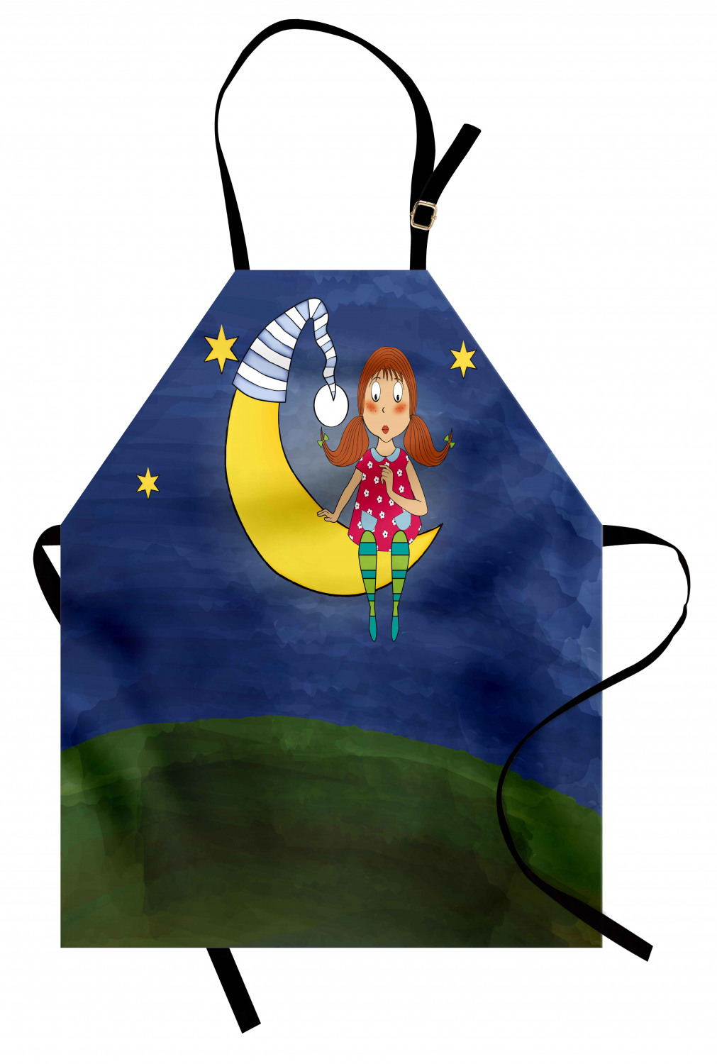 Ambesonne Moon Kids Apron Boys Girls Apron Bib Cooking & Painting