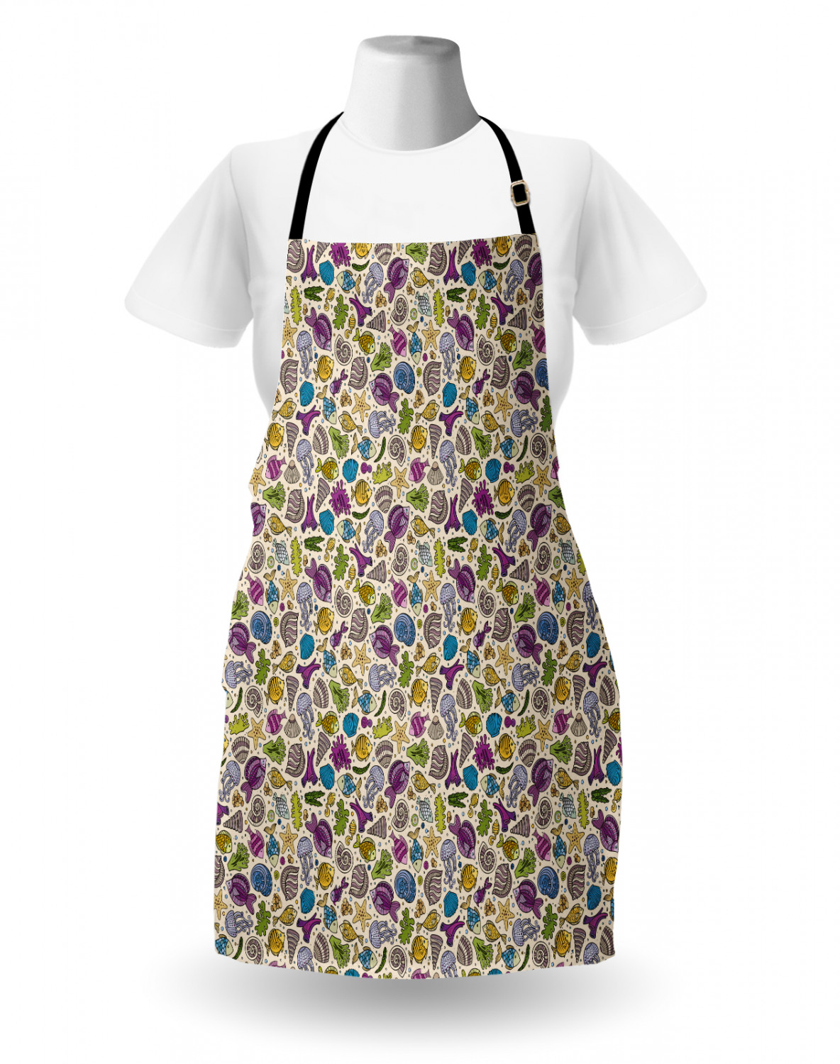 Ambesonne Unisex Durable Apron Adjustable Strap for Gardening and Cooking