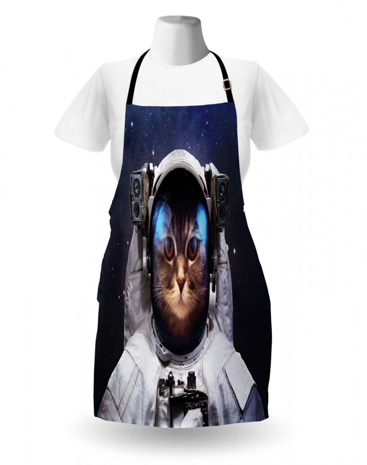 Ambesonne Cat Apron Unisex Kitchen Bib with Adjustable Neck Cooking Baking