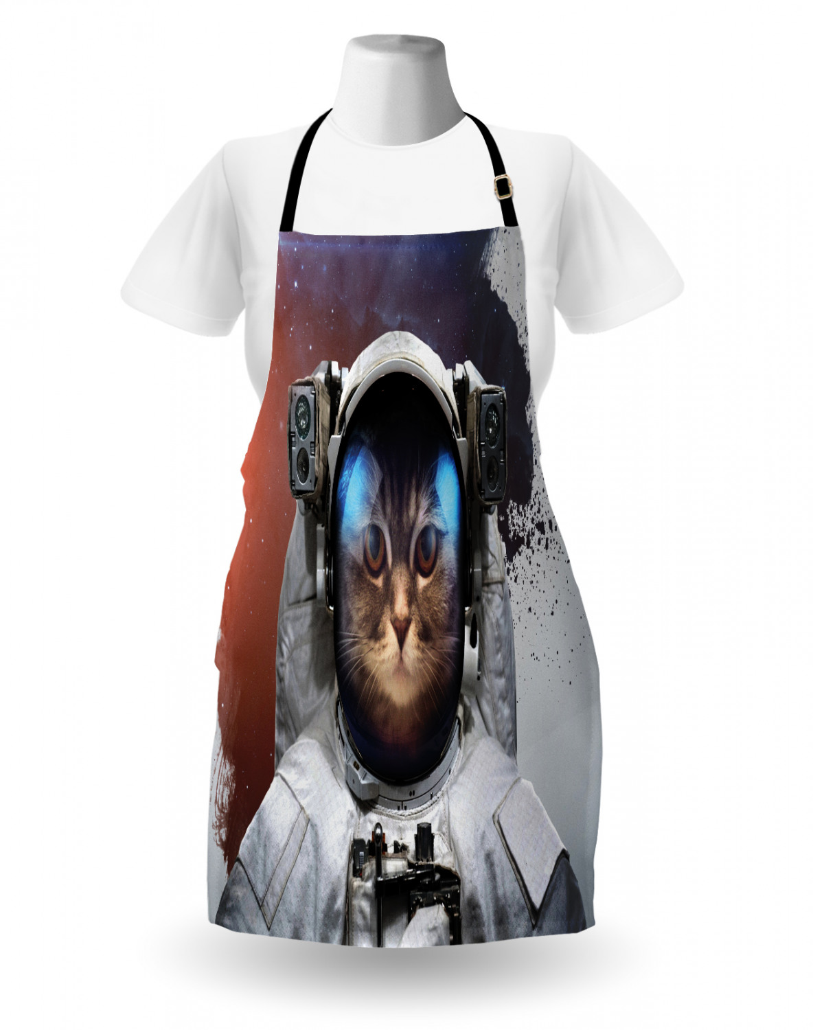 Ambesonne Cat Apron Unisex Kitchen Bib with Adjustable Neck Cooking Baking