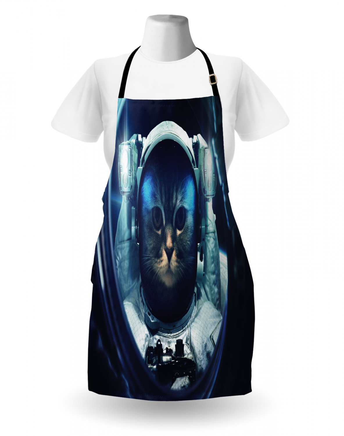 Ambesonne Cat Apron Unisex Kitchen Bib with Adjustable Neck Cooking Baking