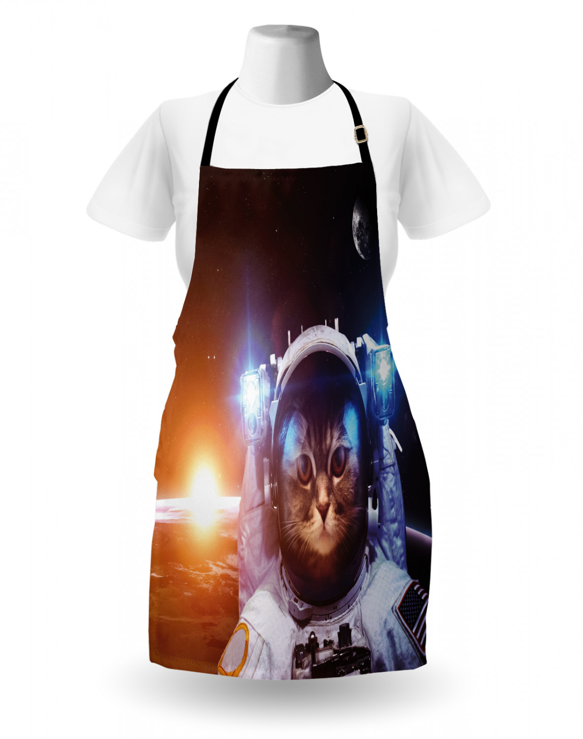 Ambesonne Cat Apron Unisex Kitchen Bib with Adjustable Neck Cooking Baking