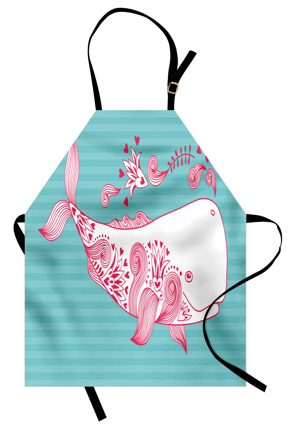 Nautical Whale Apron Unisex Kitchen Bib with Adjustable Neck Cooking