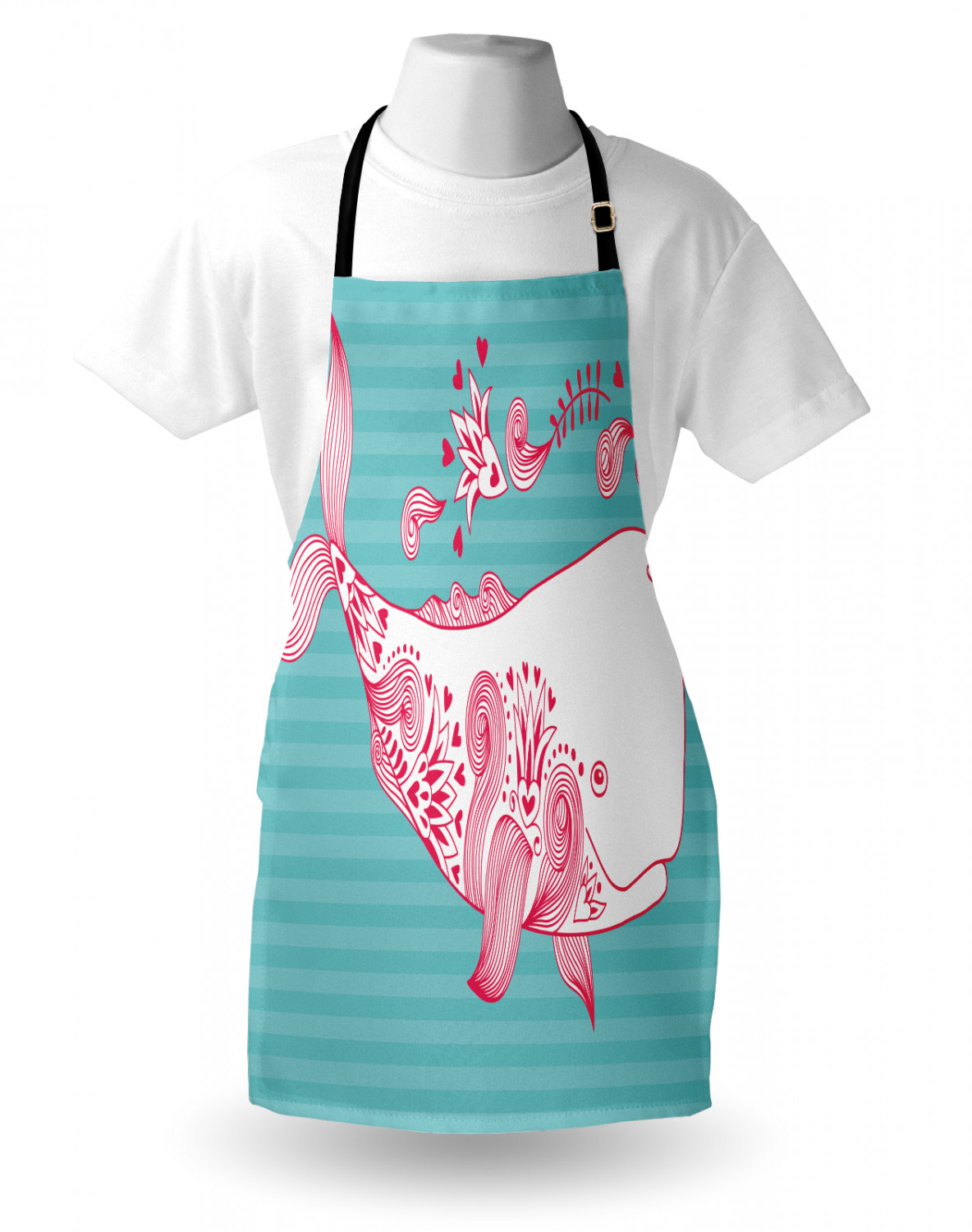 Nautical Whale Apron Unisex Kitchen Bib with Adjustable Neck Cooking