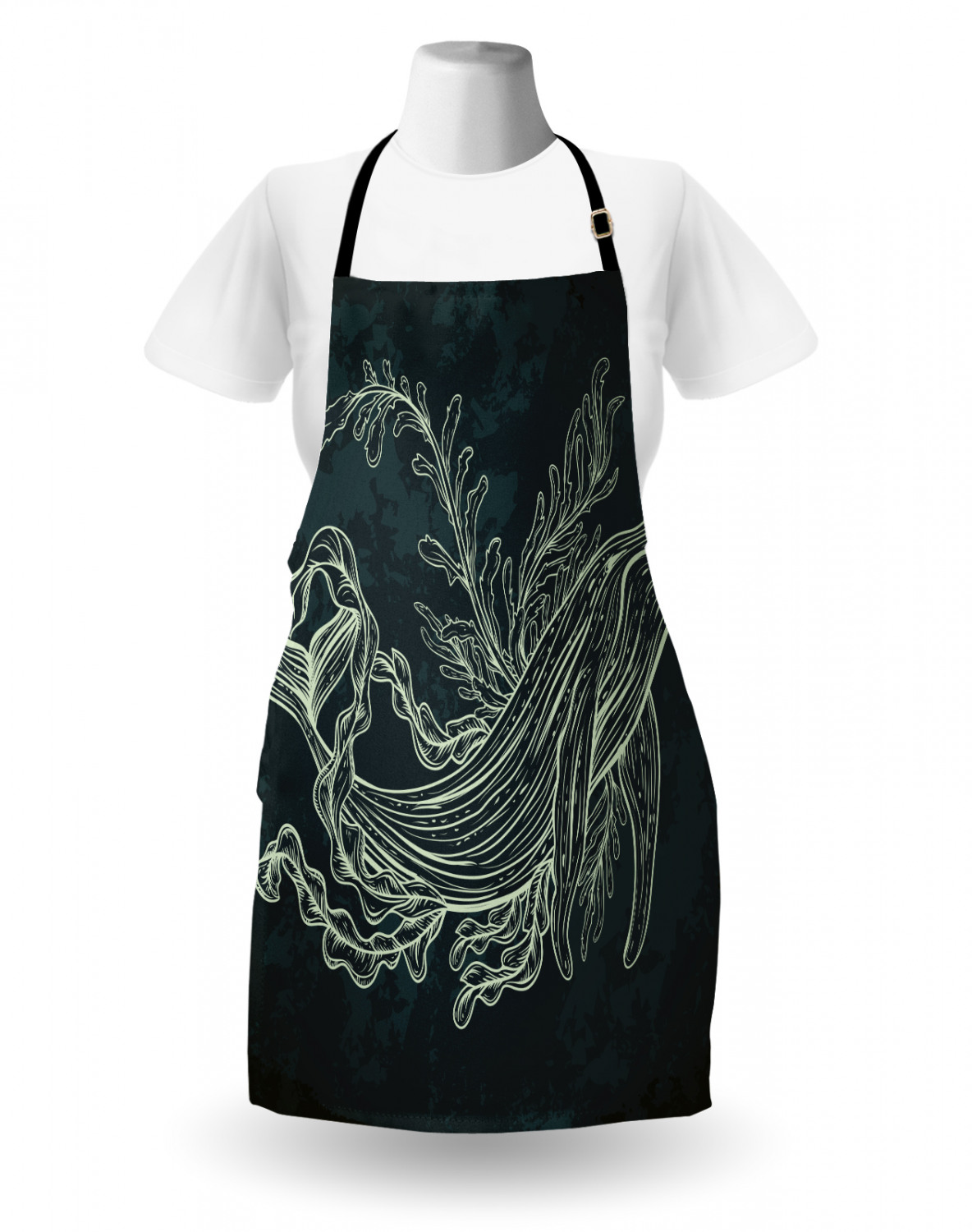 Nautical Whale Apron Unisex Kitchen Bib with Adjustable Neck Cooking