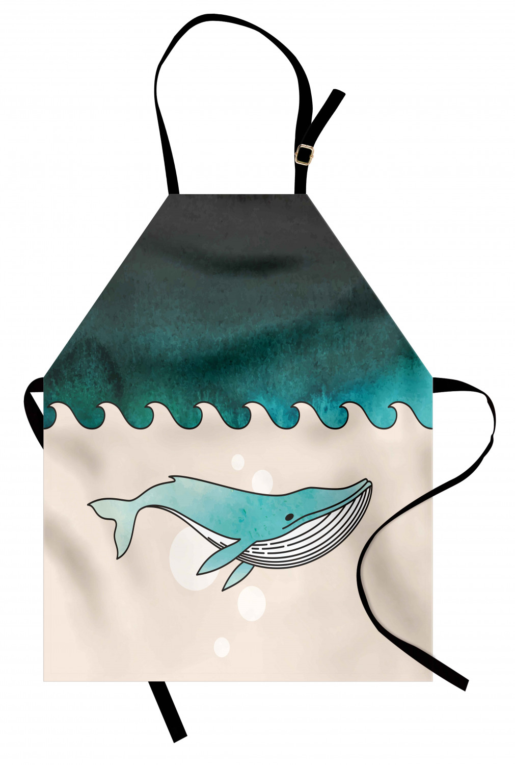 Nautical Whale Apron Unisex Kitchen Bib with Adjustable Neck Cooking