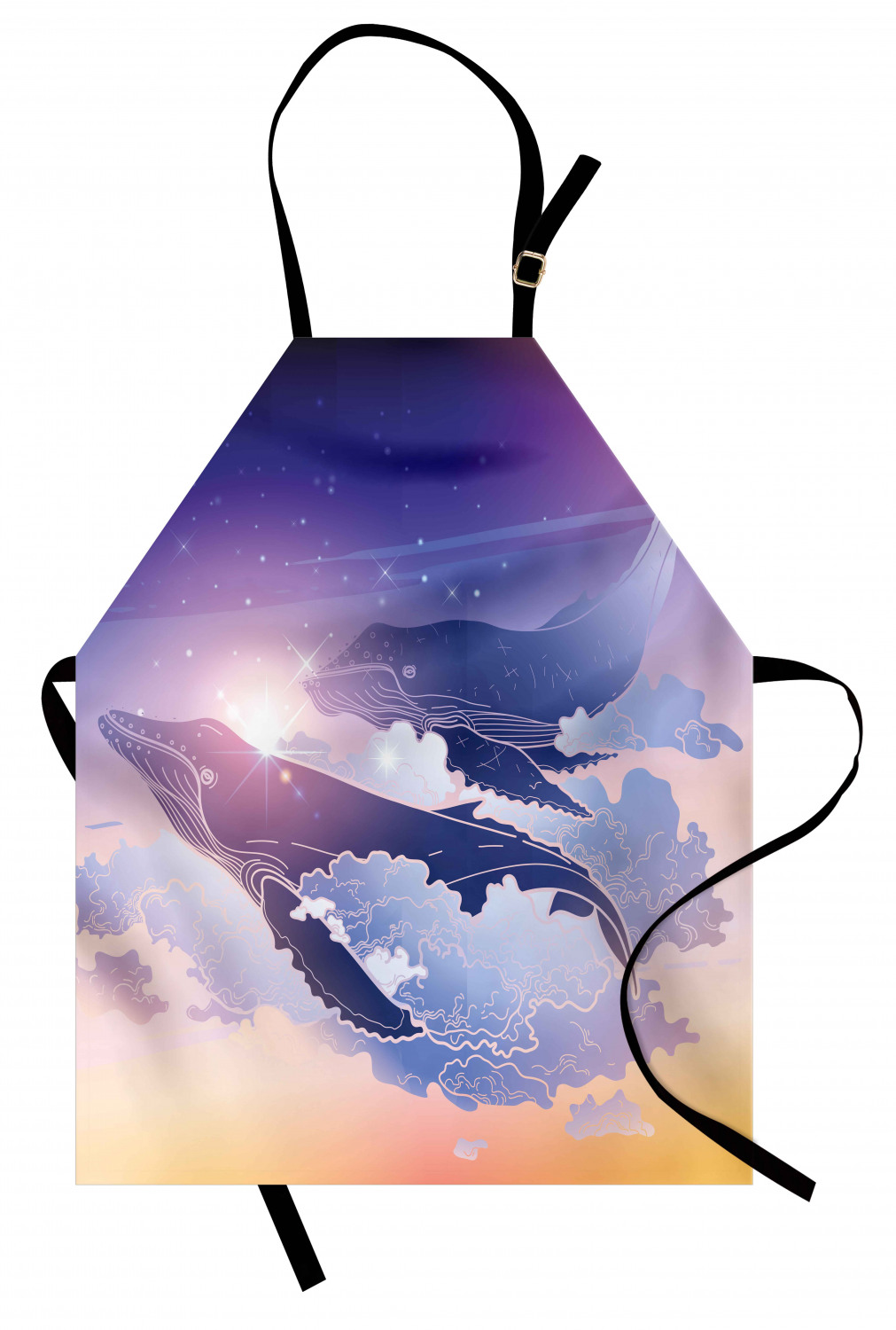 Nautical Whale Apron Unisex Kitchen Bib with Adjustable Neck Cooking