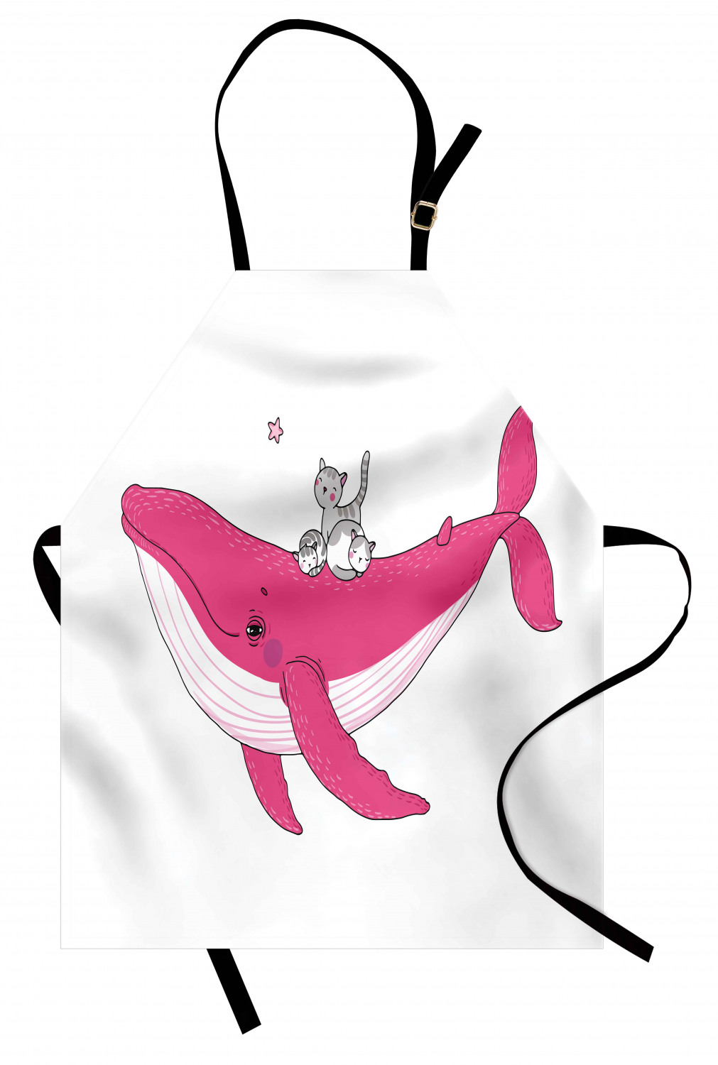 Nautical Whale Apron Unisex Kitchen Bib with Adjustable Neck Cooking