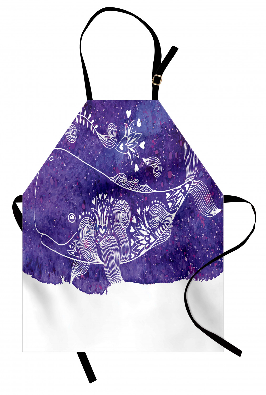 Nautical Whale Apron Unisex Kitchen Bib with Adjustable Neck Cooking