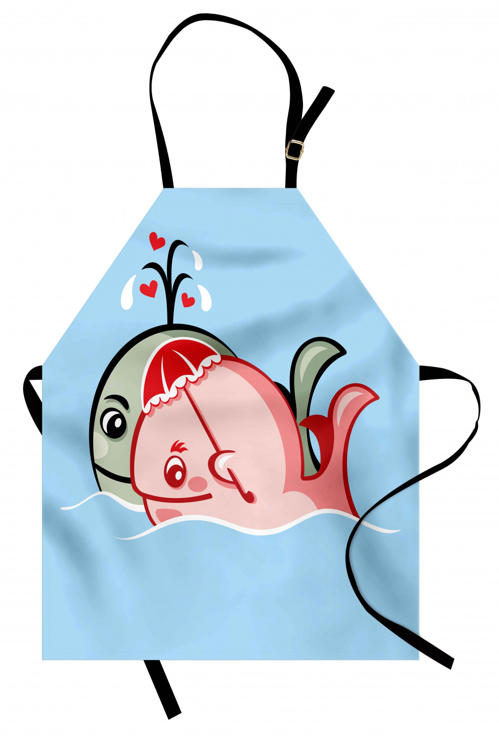 Nautical Whale Apron Unisex Kitchen Bib with Adjustable Neck Cooking