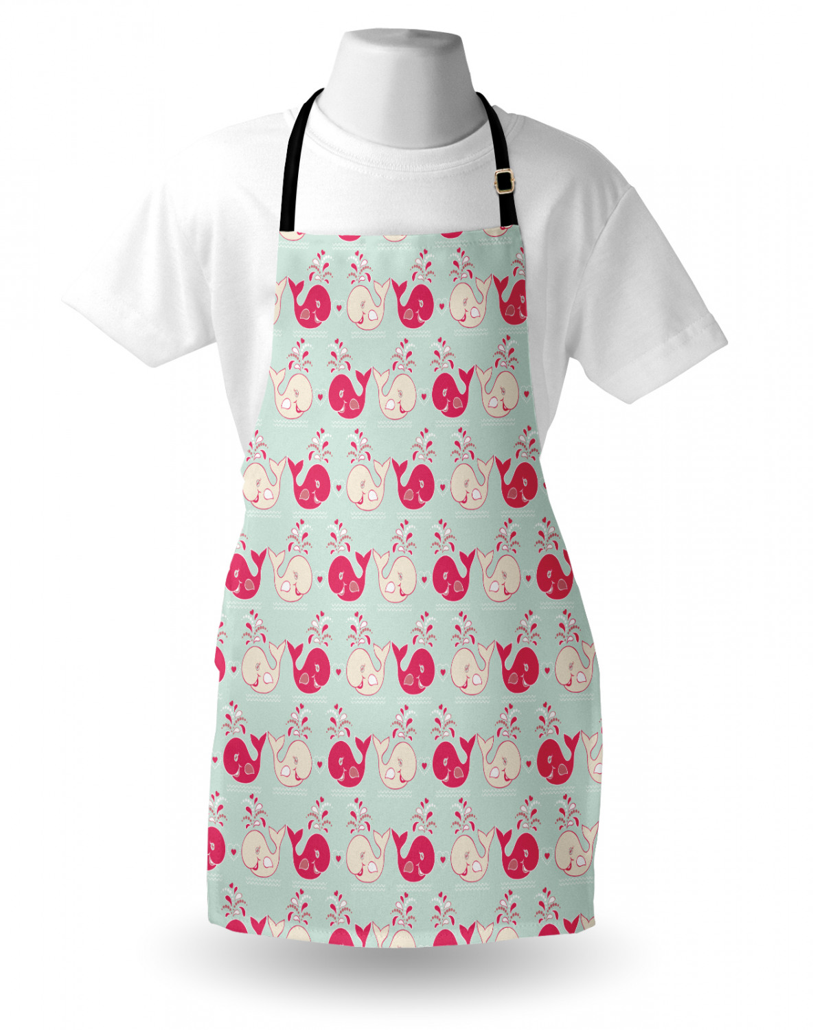 Nautical Whale Apron Unisex Kitchen Bib with Adjustable Neck Cooking