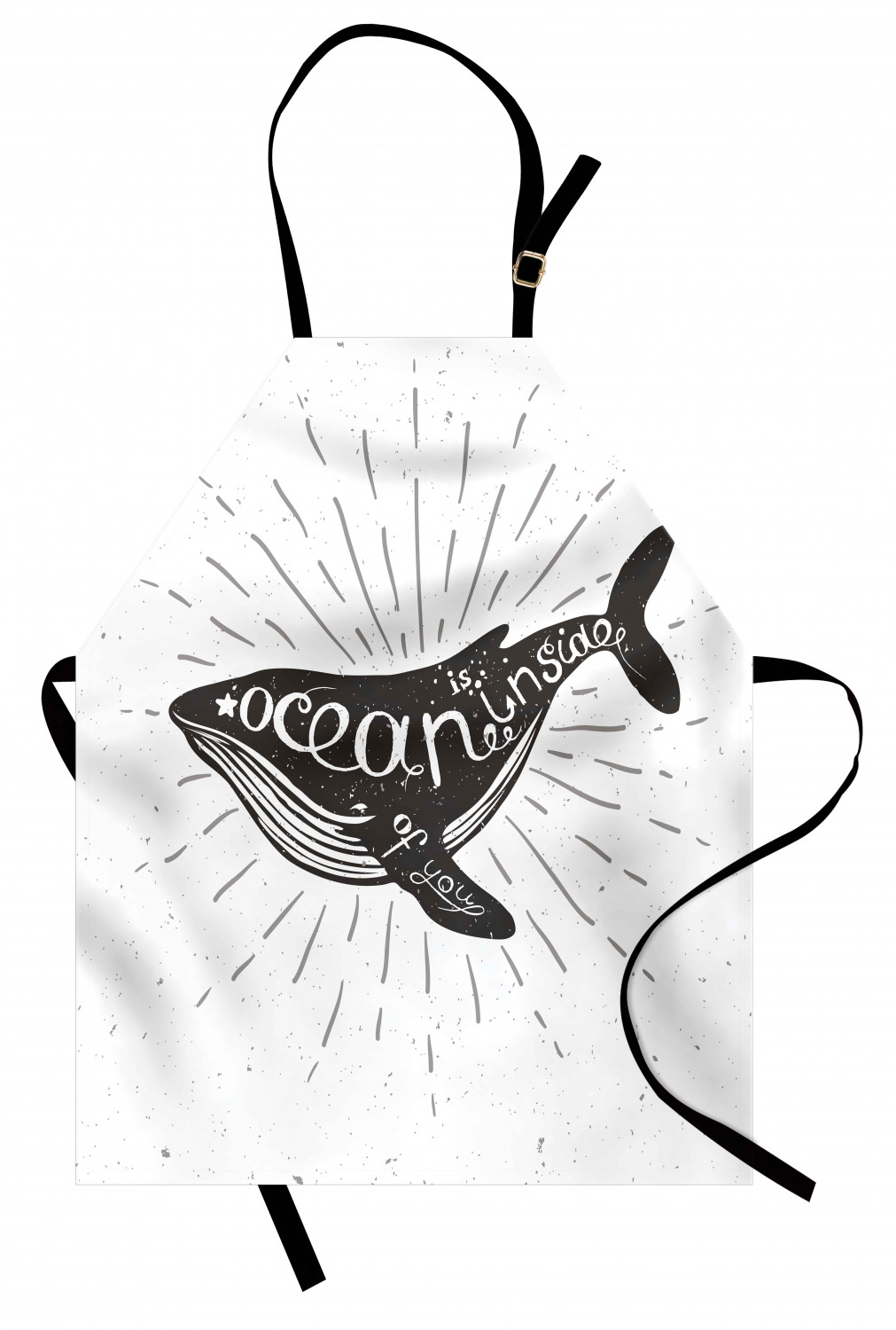 Nautical Whale Apron Unisex Kitchen Bib with Adjustable Neck Cooking