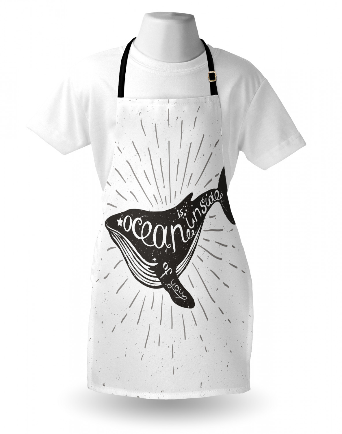 Nautical Whale Apron Unisex Kitchen Bib with Adjustable Neck Cooking