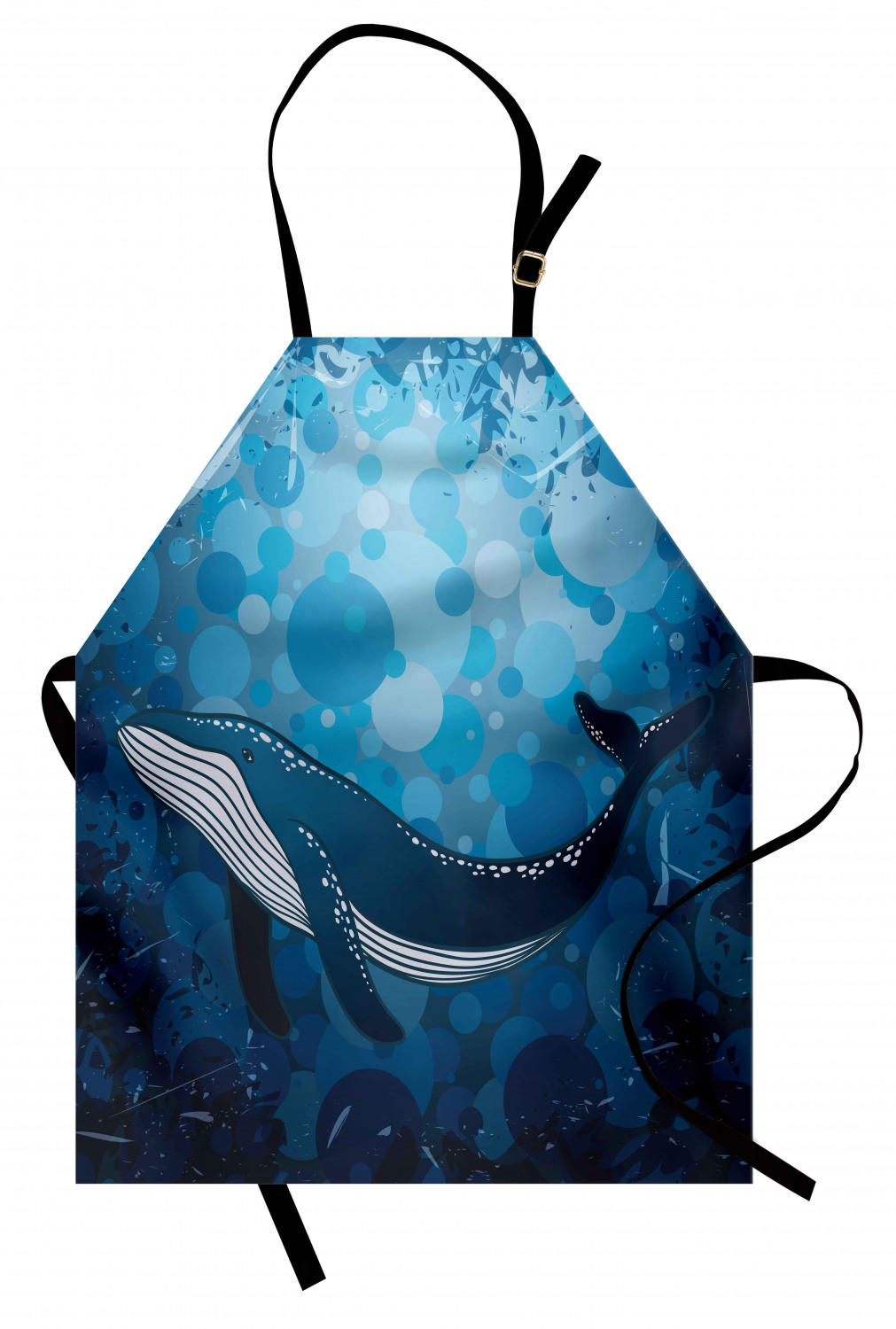 Nautical Whale Apron Unisex Kitchen Bib with Adjustable Neck Cooking