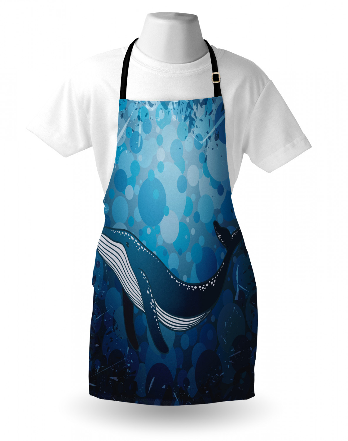 Nautical Whale Apron Unisex Kitchen Bib with Adjustable Neck Cooking