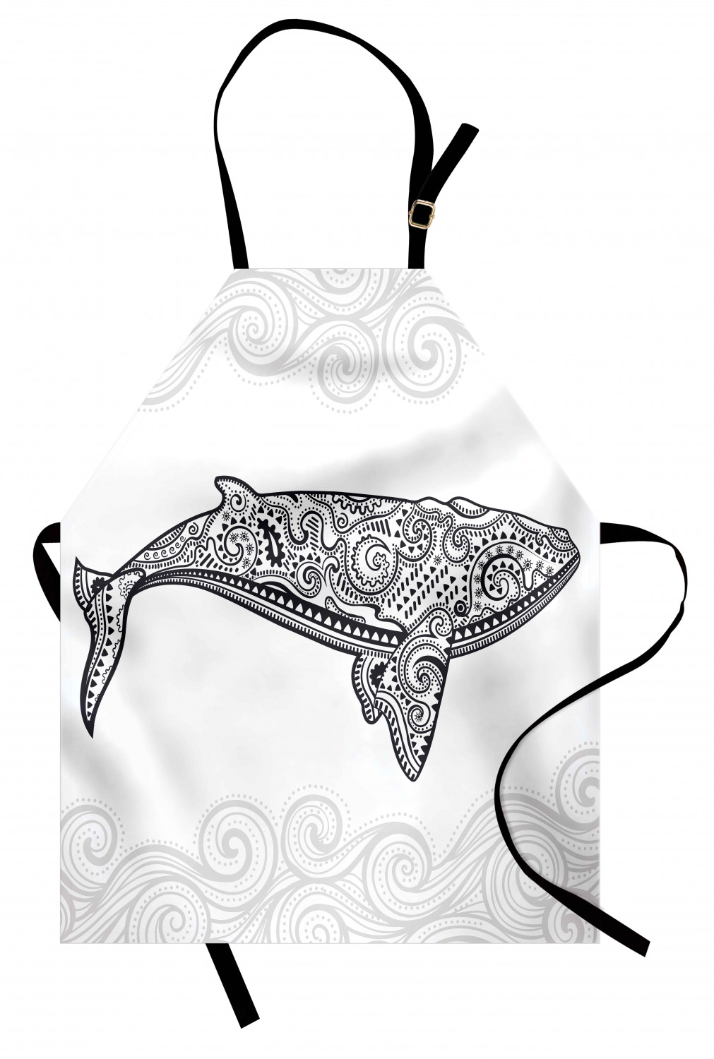 Nautical Whale Apron Unisex Kitchen Bib with Adjustable Neck Cooking