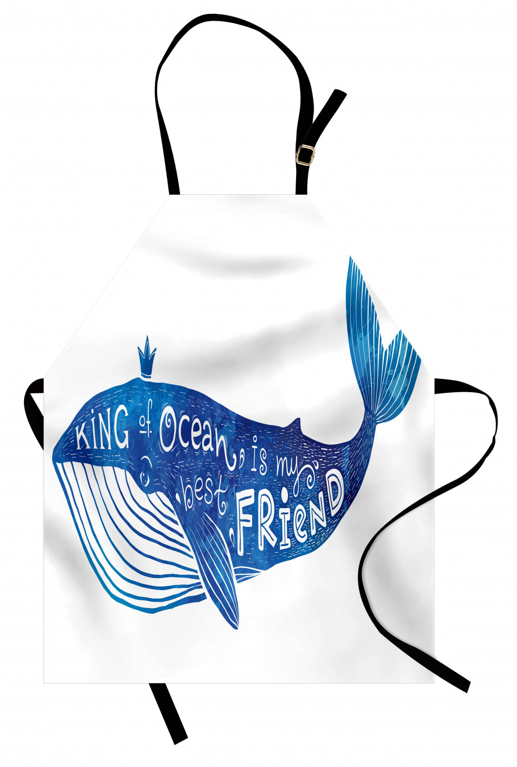 Nautical Whale Apron Unisex Kitchen Bib with Adjustable Neck Cooking