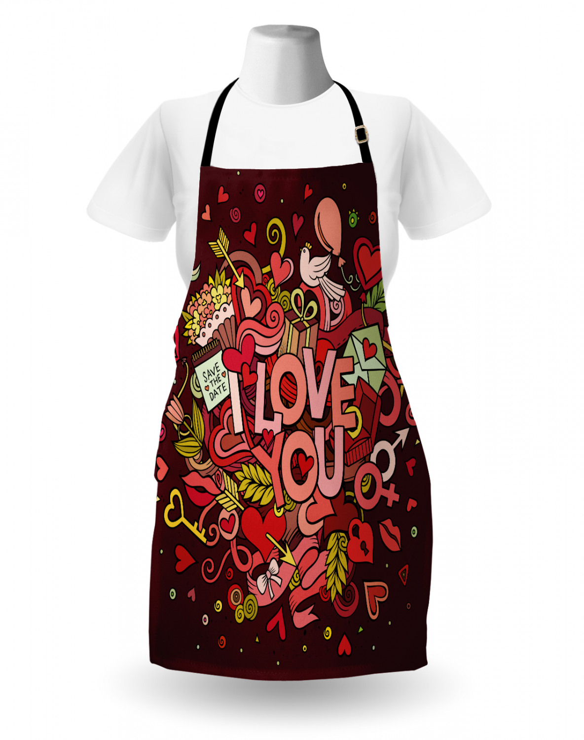 Ambesonne Unisex Durable Apron Adjustable Strap for Gardening and Cooking