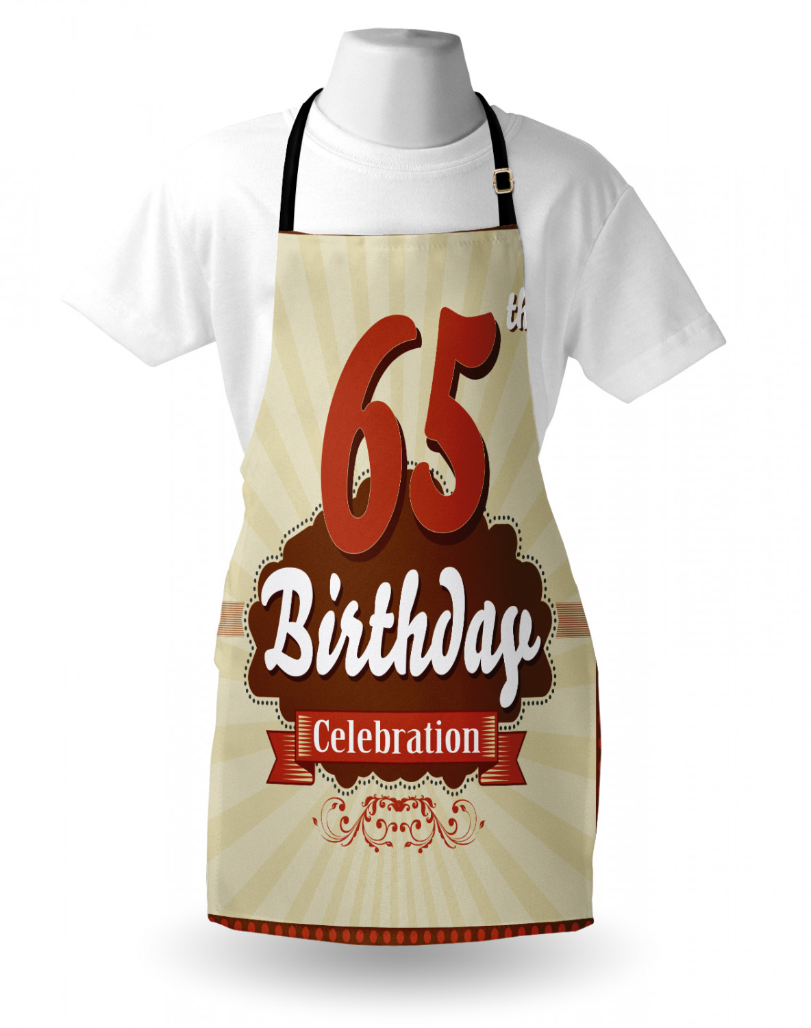 Ambesonne Retro Apron Unisex Kitchen Bib with Adjustable Neck Cooking Baking