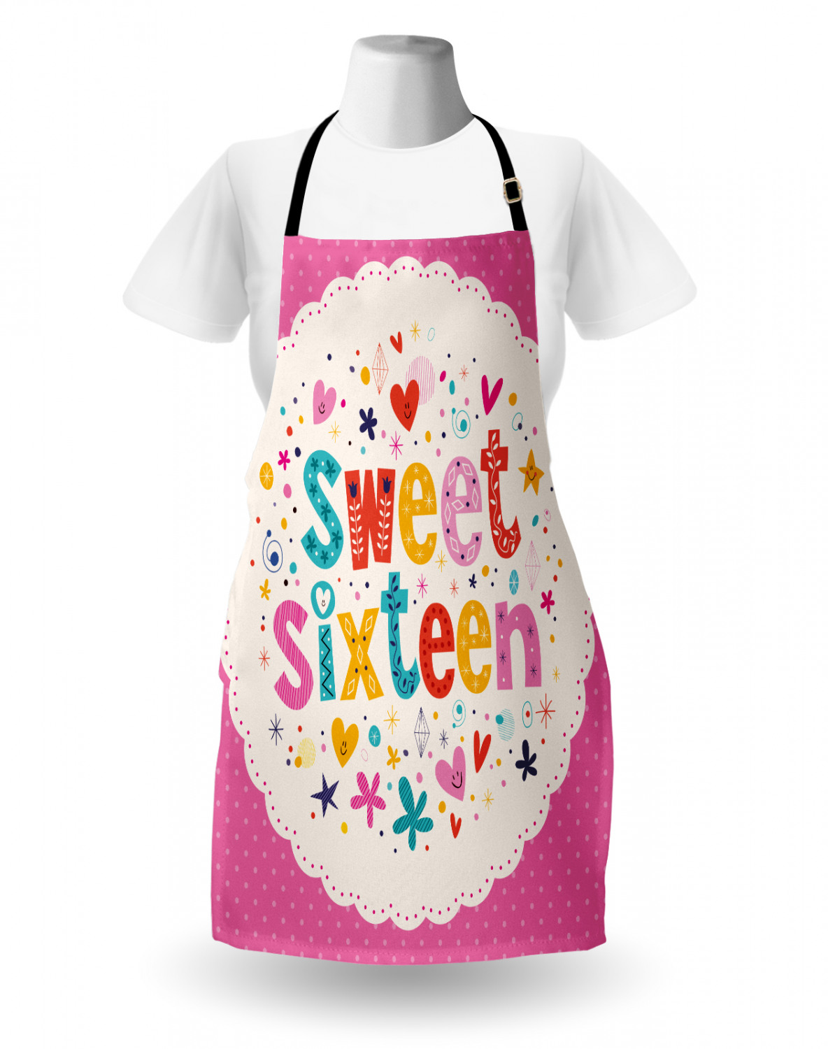 Ambesonne Retro Apron Unisex Kitchen Bib with Adjustable Neck Cooking Baking