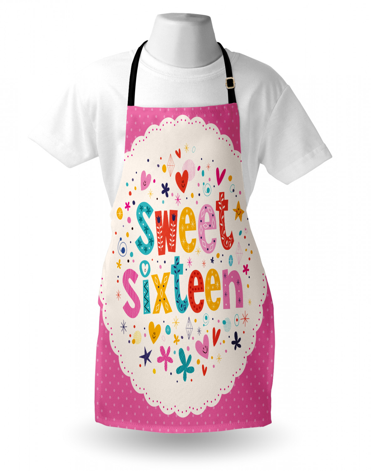 Ambesonne Retro Apron Unisex Kitchen Bib with Adjustable Neck Cooking Baking