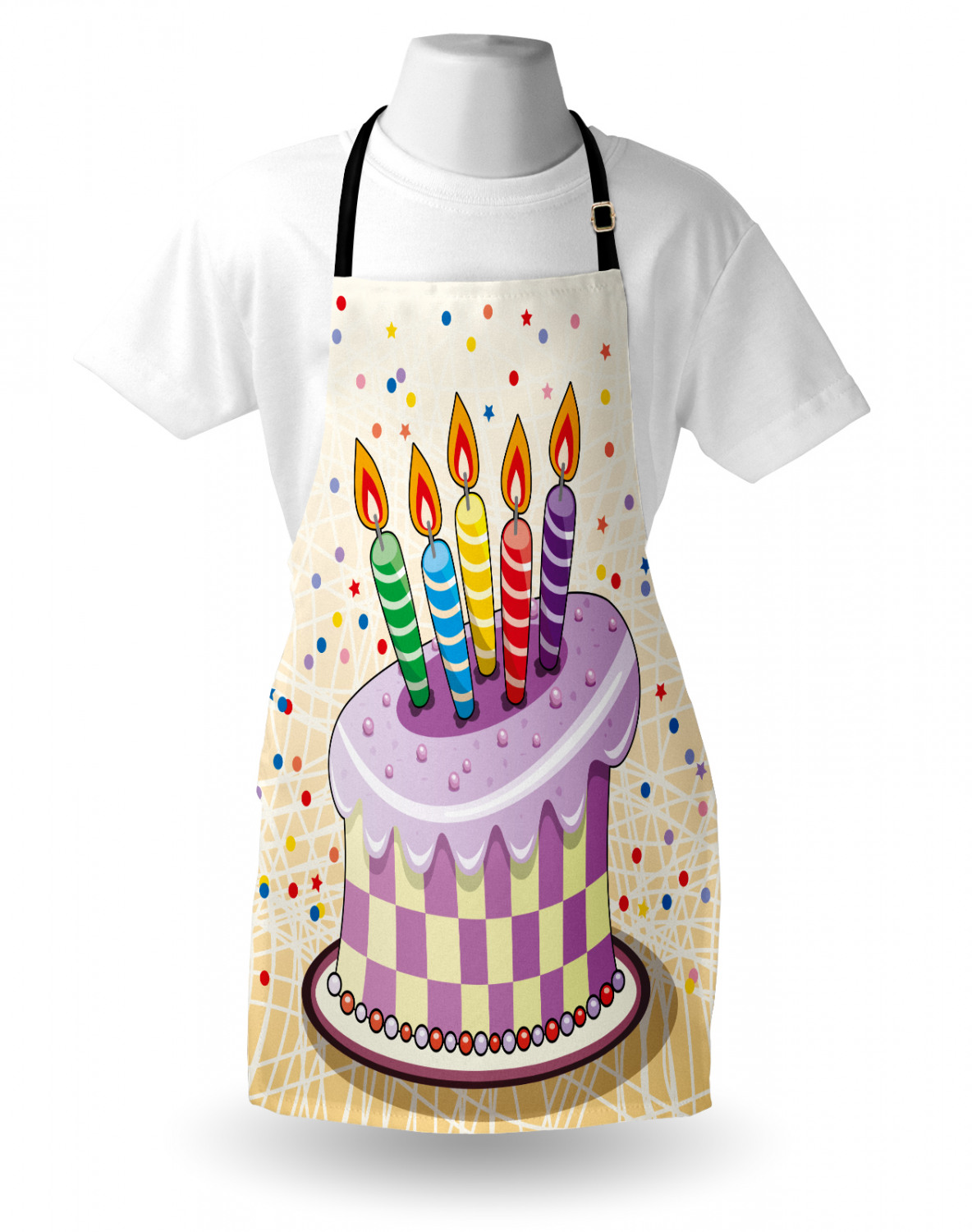 Ambesonne Retro Apron Unisex Kitchen Bib with Adjustable Neck Cooking Baking