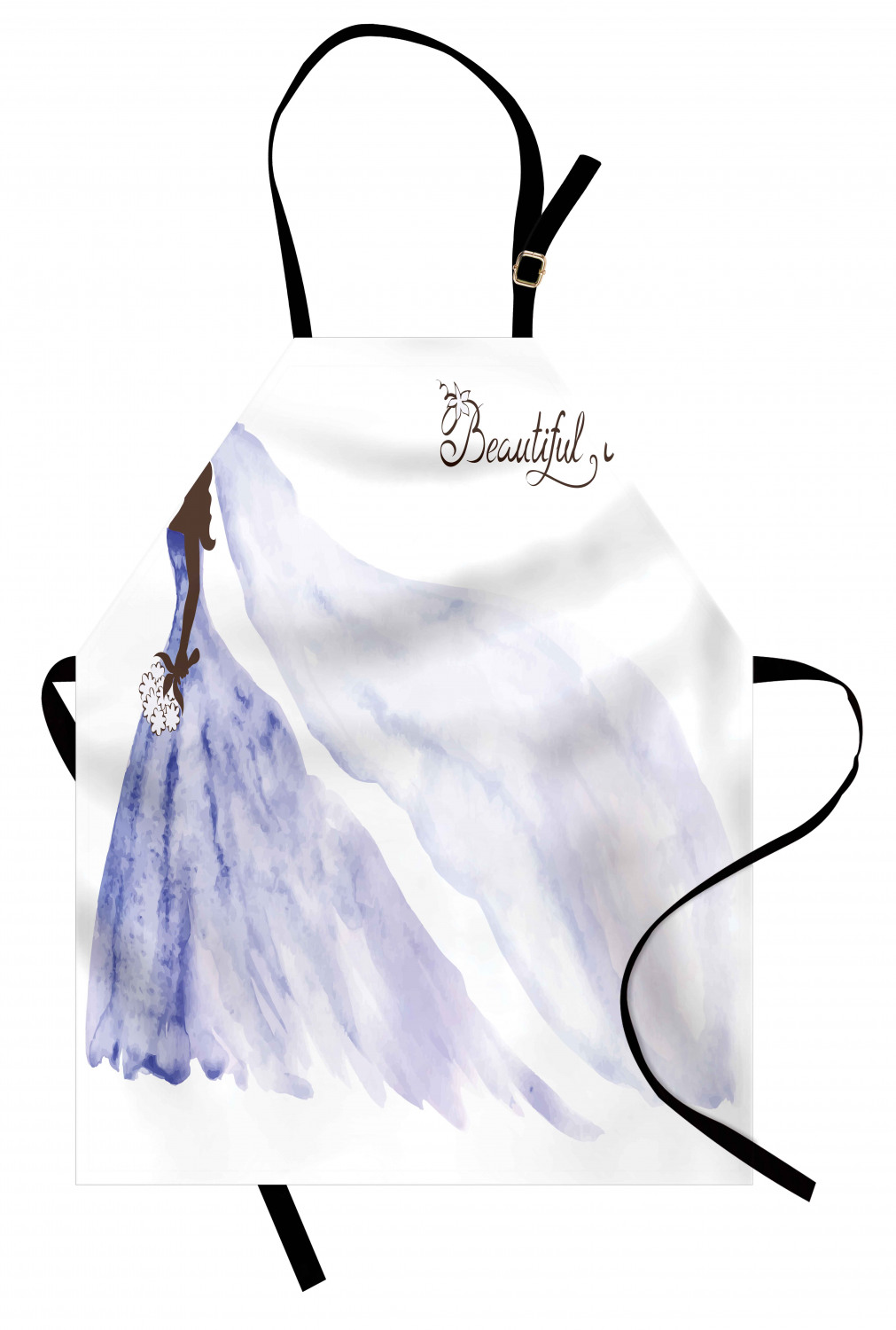 Wedding Apron Unisex Kitchen Bib with Adjustable Neck for Cooking Baking