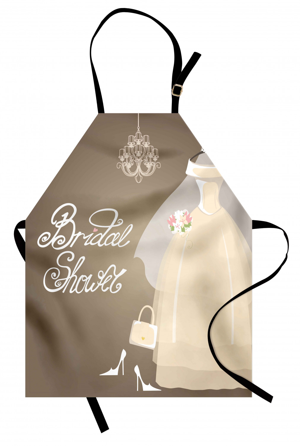 Wedding Apron Unisex Kitchen Bib with Adjustable Neck for Cooking Baking