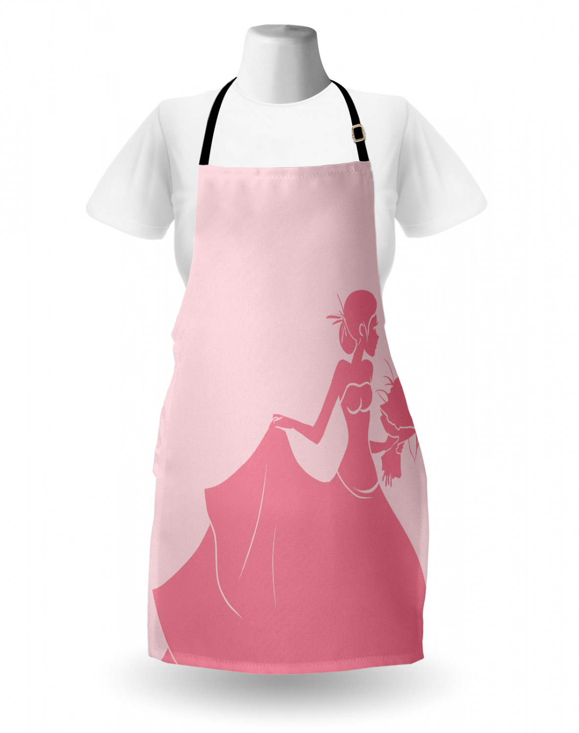 Wedding Apron Unisex Kitchen Bib with Adjustable Neck for Cooking Baking