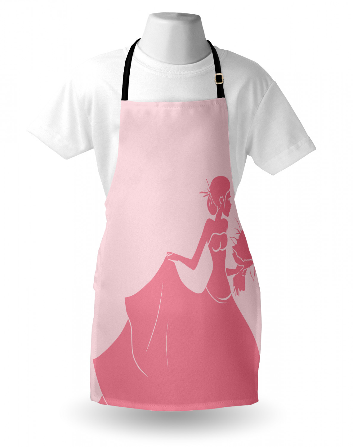 Wedding Apron Unisex Kitchen Bib with Adjustable Neck for Cooking Baking